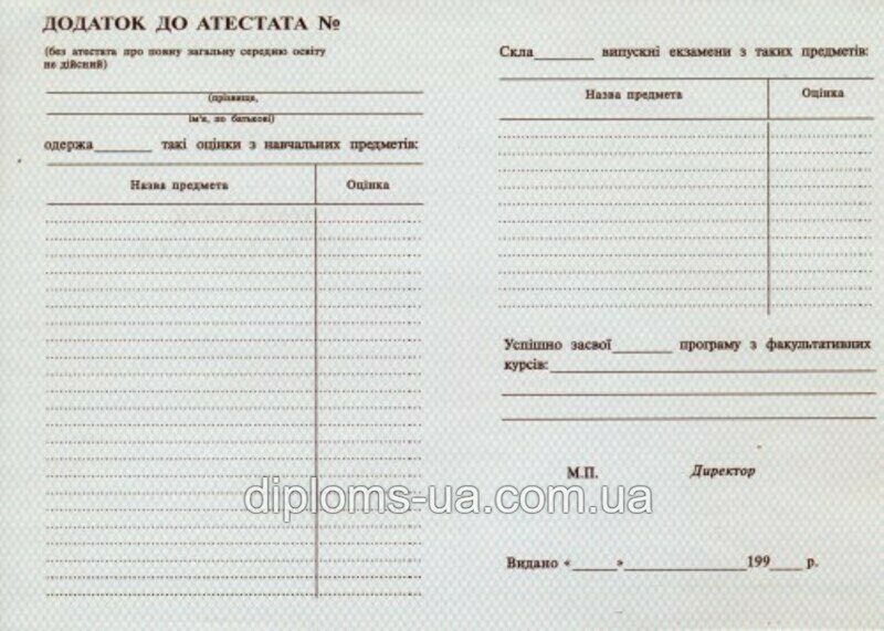 Аттестат о среднем (полном) общем образовании 1994-2000 года - Фото 4